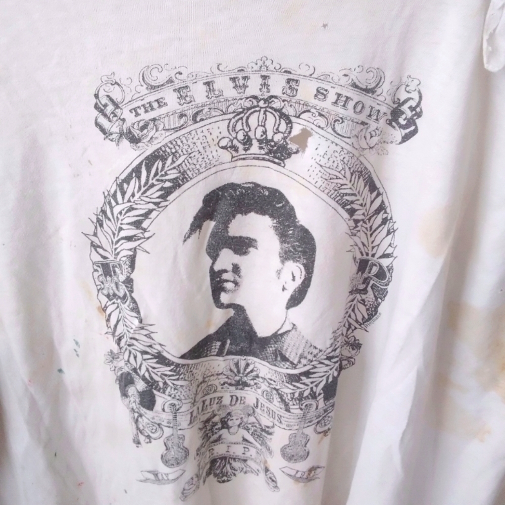 Vintage Graphic Tee 80s Elvis La Luz Hollywood Art Gallery Thrashed XL - Picture 3 of 9